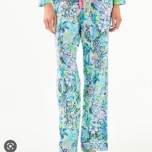 Lilly Pulitzer Woven Cotton PJ Pants, Lilly’s House, size XS